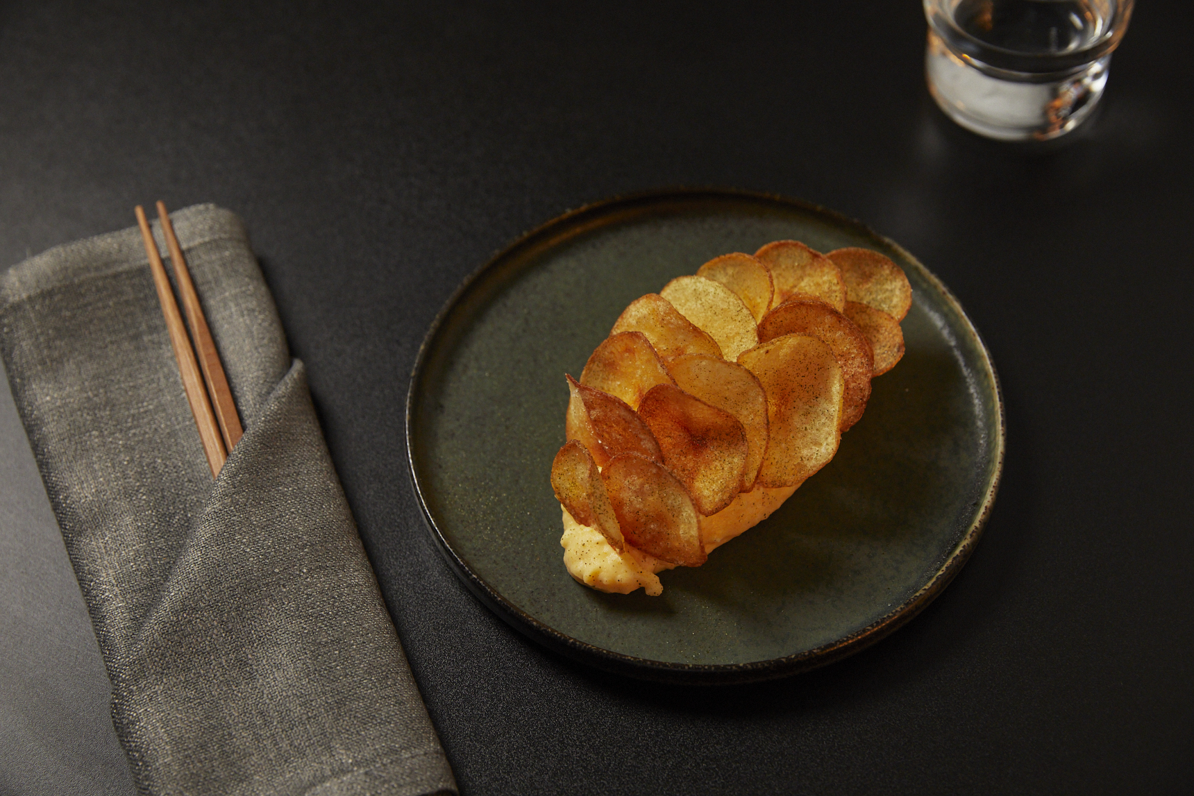 Potato salad with house-made crisps and nori powder from Bar Kaeru. Photo: Casey Horsfield